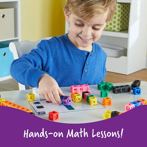 Miniatura 2 de Learning Resources MathLink Cubes Conjunto de Actividades de Matemáticas Tempranas - 115 Piezas, Edades 4+, Imprescindibles para el Aula