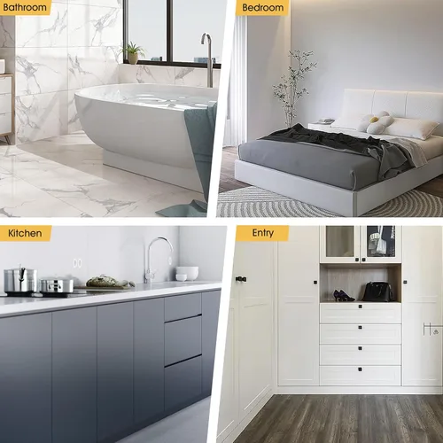 Miniatura 7 de ACCUMTEK - Juego de 2 alfombras de baño de lujo en color beige de 32"x20"+24"x17", alfombras de baño ultra suaves y gruesas absorbentes, alfombra
