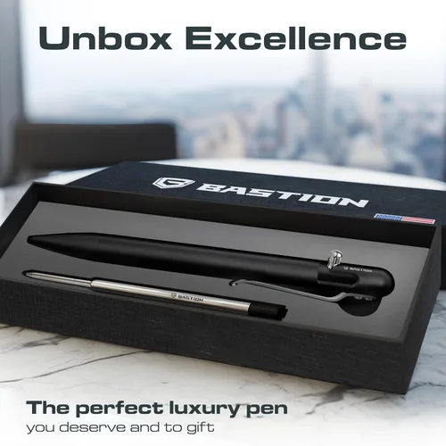 Miniatura 5 de BASTION® Bolígrafo de acción de perno delgado de lujo, bolígrafo EDC de aluminio ligero con punta fina, bolígrafo profesional para la escuela