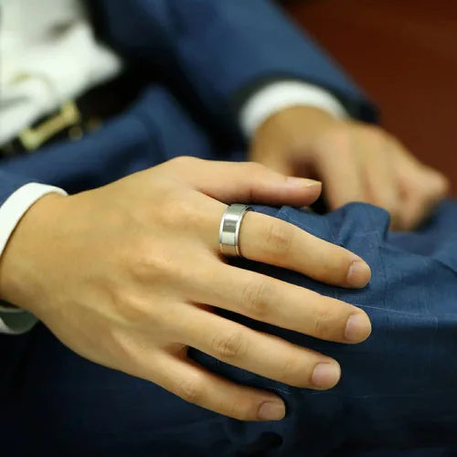 Miniatura 8 de Anillos giratorios para la ansiedad para hombre, de 0.315 in, de acero inoxidable, para hombres y mujeres, alivio de la ansiedad, acabado cepillado
