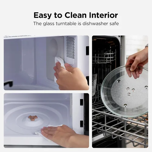Miniatura 11 de Horno microondas compacto de 0.7 pies cúbicos, 700 W, 11 niveles de potencia, 6 preajustes, bloqueo de seguridad para niños, pantalla LED, puerta