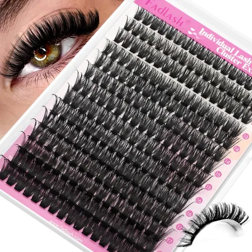 Miniatura 51 de Extensiones de pestañas en racimo 20D, bandeja mixta con pestañas individuales en racimo, de visón negro, para colocar en casa, maquillaje
