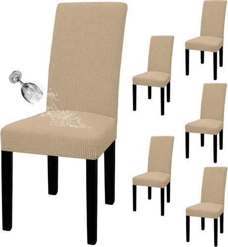 Miniatura 44 de Easy-Going - Juego de 2 fundas para sillas de comedor 100% impermeables, de tela Jacquard elástica, fundas protectoras removibles y lavables