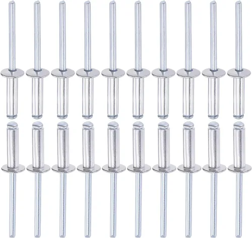Miniatura 11 de DTGN Remaches ciegos de 0.094 in x 0.236 in (DxL) - Paquete de 60 - Bueno para unión de maquinaria - Remache de extremo abierto de cúpula de aluminio