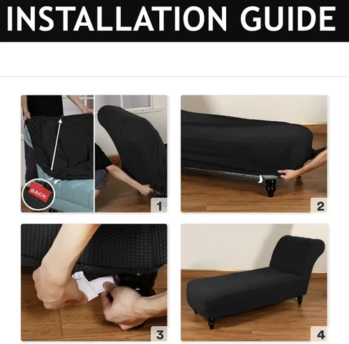 Miniatura 7 de Funda elástica para tumbona, funda para silla sin brazos para sala de estar y dormitorio, tela jacquard suave, lavable a máquina para protector