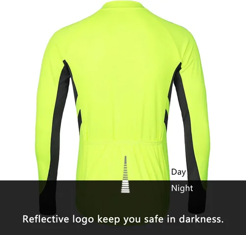 Miniatura 2 de ARSUXEO Hombres Cremallera Completa Manga Larga Ciclismo Jersey Bicicletas BikingBike Camisa 6030