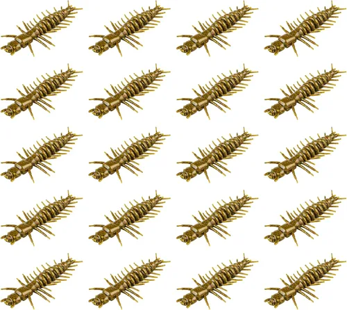 Miniatura 10 de Eupheng Señuelos de pesca Hellgrammite de 2"/3", señuelos de pesca de plástico suave súper realistas para Ned Jig Drop Shot Rig, cantidad de 20