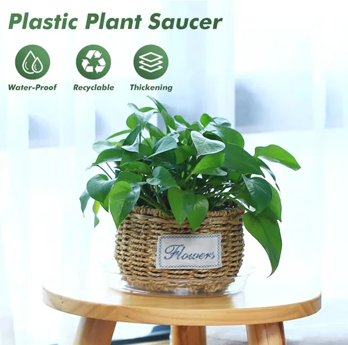 Miniatura 2 de Paquete de 30 platillos transparentes para plantas en interiores (4, 6, 8, 10, 12 pulgadas) platillos para macetas para plantas en maceta, juego