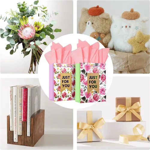 Miniatura 5 de Colodeol 4 Piezas Bolsas de Regalo del Día de San Valentín de 16.8" con Papel de Seda, Bolsa Extra Grande del Día de San Valentín con Asas Bolsas