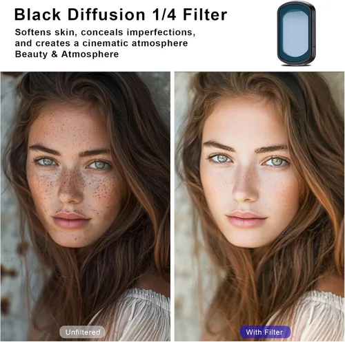 Miniatura 3 de Haoge Pocket 4 Filtro magnético de niebla negra 1/4 Filtro de efecto para DJI Osmo Pocket 3 4 Accesorios de cámara Combo Creator, lente ligera