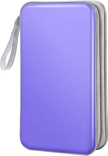 Miniatura 8 de Funda Cartera para CD, capacidad para 80 DVD VCD medios Blu-ray, estuche cartera soporte organizador de almacenamiento (verde oscuro)