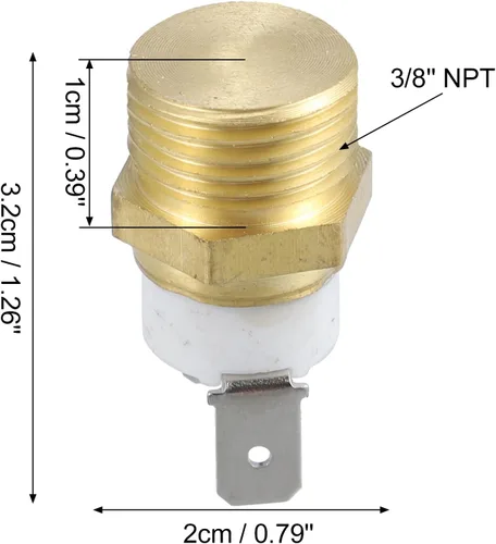 Miniatura 3 de X AUTOHAUX Universal Automotriz Radiador Motor Ventilador Temperatura Termo Sensor Interruptor 3/8 '' NPT 185-200 grados en 164 grados apagado