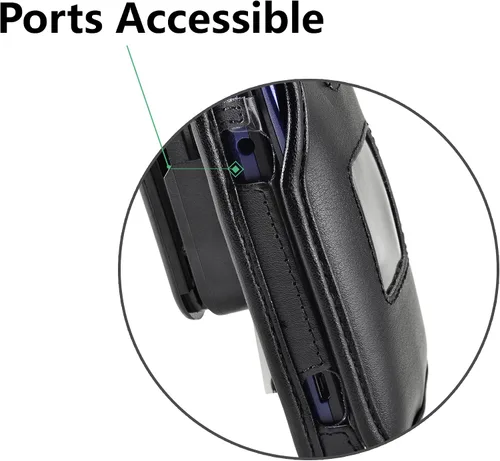 Miniatura 7 de Turtleback Funda ajustada para Kyocera DuraXV Flip Phone Negro Cuero Giratorio Clip de Cinturón Desmontable