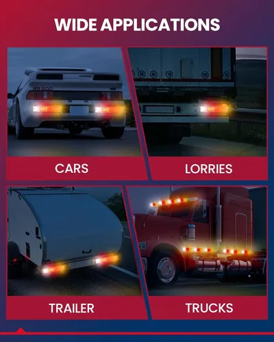 Miniatura 5 de KAX 20 luces LED para remolque de camión, luz de señal de giro, luz de freno de marcha atrás, luz de freno de marcha atrás, lámpara de flash trasera