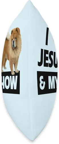Miniatura 2 de I Love Jesus and My Chow Chow Dog Mom Dad Christian Cross Throw Pillow