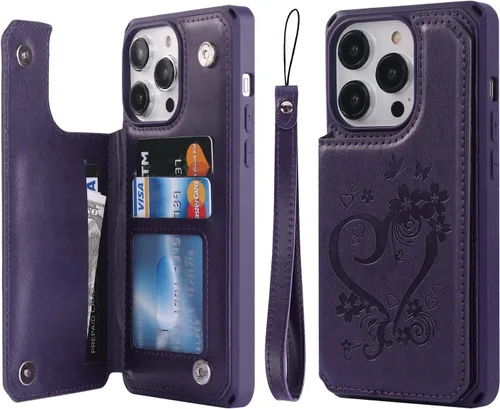 Miniatura 20 de Cavor Funda para iPhone 14 Pro Max con Tarjetero, Funda Cartera para iPhone 14 Pro Max para Mujeres y Hombres, Soporte de Tarjetas de Crédito