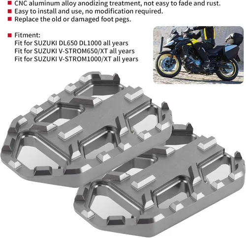 Miniatura 4 de Reposapiés ancho para motocicleta, pedales de aleación de aluminio aptos para DL650 DL1000 VSTROM/pedal de descanso para accesorios de motocicleta