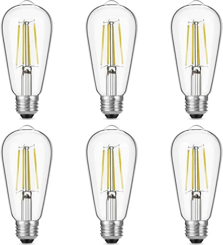 Gozelux – Bombillas LED con diseño vintage, rosca Edison, 6 vatios equivalentes a 60 vatios, luz del día de alta luminosidad 5000K, bombillas de Luz