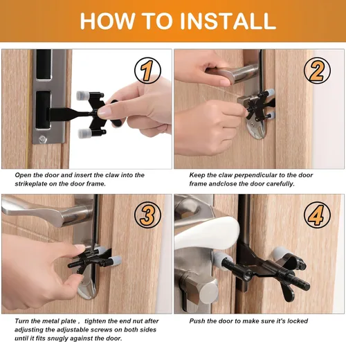 Miniatura 5 de Topes mejorados para cerradura de puerta portátil, cerraduras de puertas de hotel para viajeros, casillero de seguridad, dispositivos de seguridad