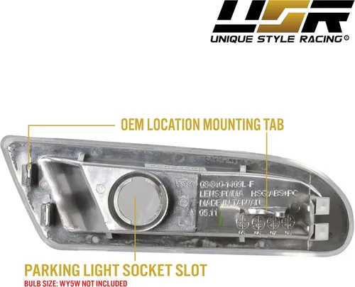 Miniatura 7 de USR DEPO 00-06 W220 Clase S - Juego de luces de marcador lateral para parachoques de lente ahumada (izquierda + derecha) compatible con Mercedes