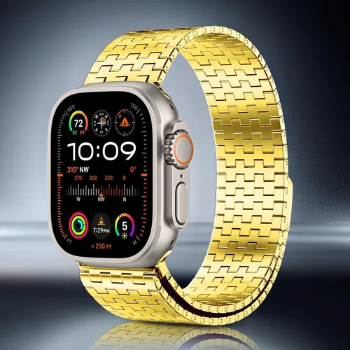 Miniatura 4 de Correas compatibles con Apple Watch Band de 1.654 pulgadas (Serie 10) 1.614 pulgadas, 1.575 pulgadas, 1.496 pulgadas, malla milanesa de acero