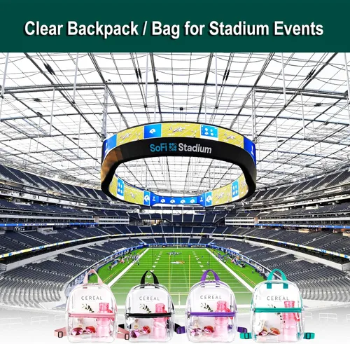 Miniatura 11 de Keepcross Mochila transparente de 12 x 6 x 12 pulgadas para eventos de estadio, bolsa transparente para estadios, eventos deportivos, festivales