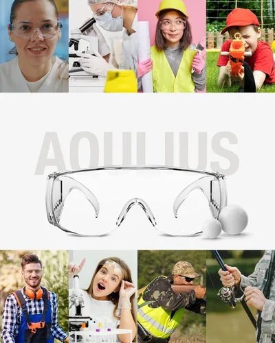 Miniatura 7 de Aqulius Gafas de seguridad y gafas de seguridad, paquete de 12, policarbonato transparente, antivaho y resistente a los arañazos, protección ocular