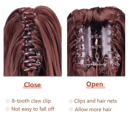 Miniatura 117 de Extensiones de cola de caballo de cabello rubio, extensiones de cola de caballo para mujer, pinza de extensiones de cabello rizado de 12 pulgadas