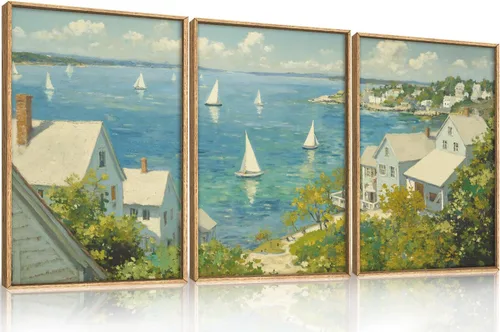 Miniatura 37 de Arte de Pared de Lienzo Enmarcado con Grandes Pinceladas Abstractas, Decoración de Pared Azul Marino Neutro, Pintura de Pared Moderna en Tonos
