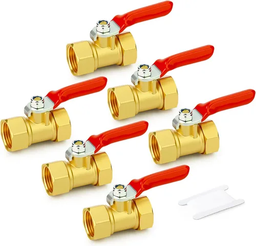 Miniatura 17 de GASHER Mini válvula de bola de latón de 1/2 pulgada, válvula de cierre, accesorio de tubería de rosca FNPT de 1/2 pulgada