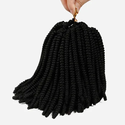 Miniatura 7 de AU-THEN-TIC Nubian Twist - Cabello rizado de 10 pulgadas, rizos de resorte previamente enlazados, 2 paquetes, extensiones de cabello rizado