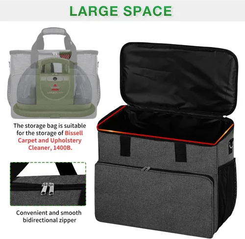 Miniatura 3 de Bolsa de almacenamiento compatible con el limpiador de alfombras y tapicería Bissell 1400B/3353, bolsa de transporte para limpiador de vapor