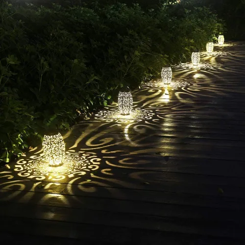 Miniatura 3 de esgarden Paquete de 2 faroles para exteriores mejorados de 15 lúmenes, regalos de jardinería, faroles solares para patio, luces colgantes