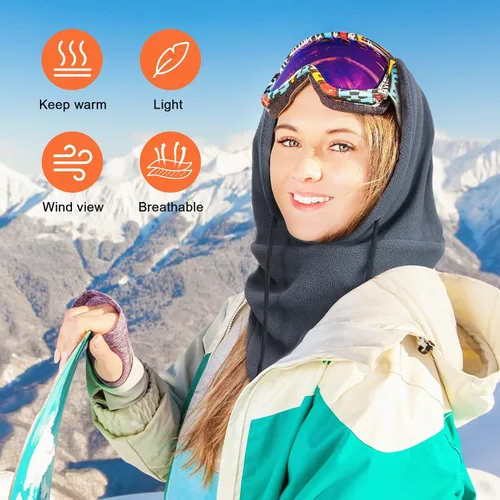 Miniatura 12 de Joyoldelf Máscara de esquí para hombres y mujeres, pasamontañas, máscara facial completa de invierno, máscara deportiva transpirable
