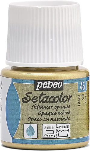 Miniatura 58 de Pebeo Setacolor - Pintura para tela (opaca, 45 ml), color dorado perla