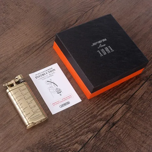 Miniatura 6 de Encendedor de rueda retro, llama suave, encendedor de trinchera, brazo de elevación antiguo, encendedor de cigarrillos de pipa de tabaco