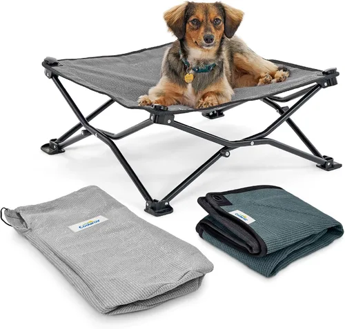 Miniatura 7 de Coolaroo On-The-Go - Kit de cama elevada para perros portátil y refrescante con tela HeatShield para perros pequeños, ligera y compacta, incluye