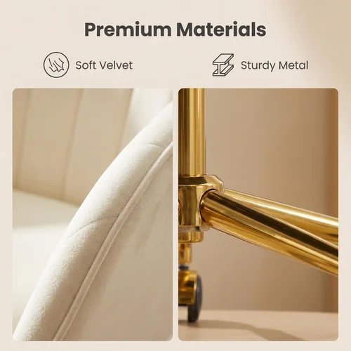 Miniatura 7 de Silla de escritorio de terciopelo para oficina en casa, moderna y bonita silla de trabajo para computadora con respaldo, silla de tocador tapizada