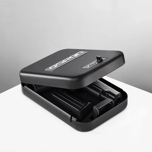 Miniatura 3 de Caja de seguridad portátil para armas con cerradura de combinación, pequeña caja fuerte oculta para pistola para mesita de noche de coche, caja