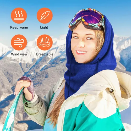 Miniatura 29 de Joyoldelf Máscara de esquí para hombres y mujeres, pasamontañas, máscara facial completa de invierno, máscara deportiva transpirable