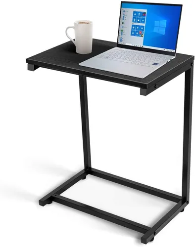 Miniatura 10 de YSSOA Mesa para el hogar de 31 x 20 x 16 pulgadas con estante de almacenamiento para sala de estar y oficina, fácil montaje, negro, 2 niveles