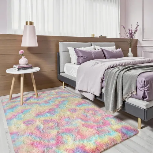 Miniatura 17 de Terrug Alfombra Corredor Negra Esponjosa para Dormitorio, 2x6 Pies Lindas Alfombras de Área de Pelo Largo para Pasillo, Alfombra de Felpa Suave
