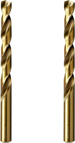 MAXTOOL 27/64 pulgadas, 2 piezas idénticas Jobber longitud taladros HSS M35 Twist Drill Bits 5% cobalto totalmente molido dorado recto taladros de