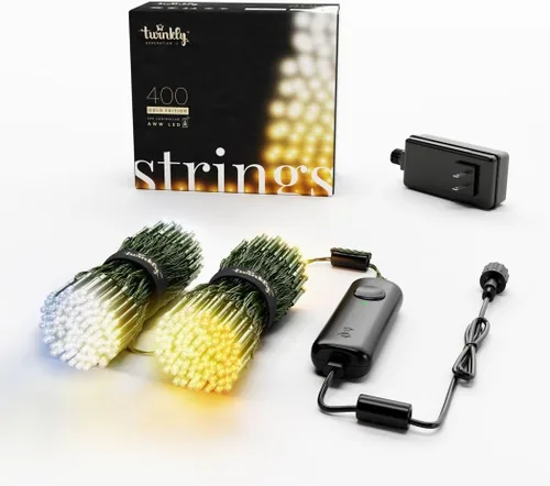 Miniatura 14 de Twinkly Cuerdas de 250 luces LED blancas, cadena de luces LED para exteriores e interiores, luces blancas de Navidad de cálido a fresco, LED