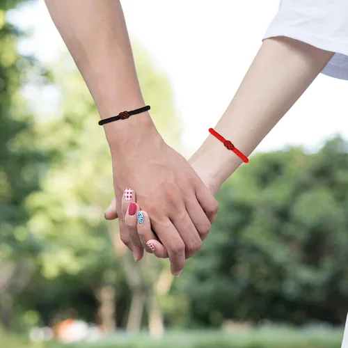 Miniatura 3 de ULYSIA Pulseras a juego para parejas, mejores amigos, regalos de cumpleaños para ella y él, alma gemela, hilo rojo del destino, pulseras
