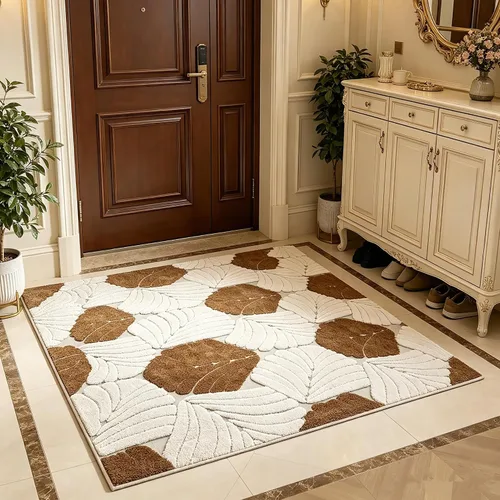 Miniatura 17 de UKELER Tapete antideslizante para puerta, alfombras de acento modernas para entrada, estilo romántico campestre americano, alfombras de algodón