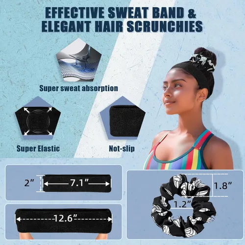 Miniatura 4 de Rodilleras de voleibol, mangas para brazos de voleibol, juego de accesorios de voleibol UMACWIN con rodilleras, almohadillas para brazos, banda