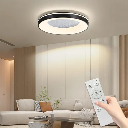 Miniatura 22 de Lámpara de techo de montaje empotrado de 15.7 pulgadas, lámpara de techo LED redonda de 40-60 W, lámpara de techo moderna y delgada, luces de techo