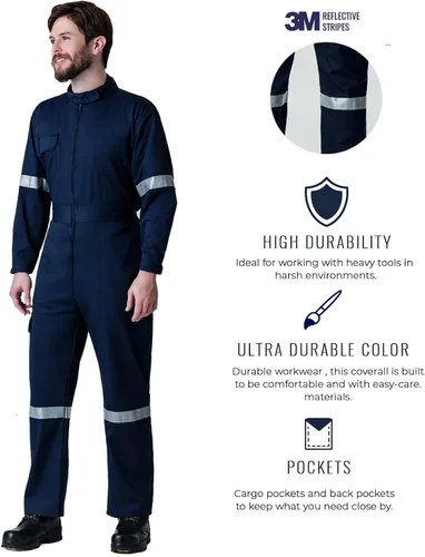 Miniatura 3 de Lazzar Overol industrial unisex de manga larga resistente