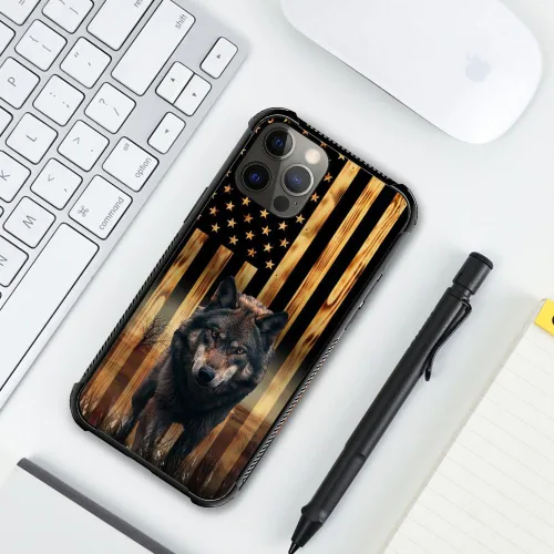 Miniatura 5 de DAIZAG Compatible con iPhone 13 Pro Max, Funda de TPU Protectora Anti-Arañazos Todo En Uno, Fundas para Hombre Mujer - Motivo de Madera Americana